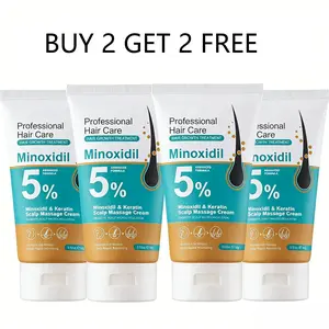 [BUY 2 GET 2 FREE]5% Minoxidil & Keratin Scalp Massage Cream for Hair Growth Treatment Men Women Nano Foam Essence Fast Regrowth Prevent Loss