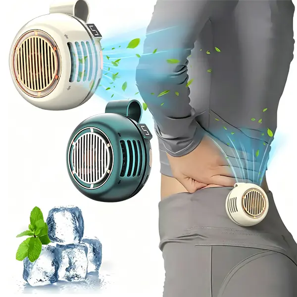 2026 Upgraded Portable Silent Bladeless Clip-On Fan with LED Display, Compact Wearable Waist/Neck Fan, 5-Speed Wind Control, 1000mAh Rechargeable Battery, Hands-Free Clip Design for Outdoor, Travel, Office Cooling