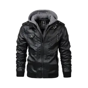 Men’s European and American Autumn/Winter Faux Leather Jacket — PU Leather Casual Motorcycle Jacket, Heavy Workmanship, Handsome Style, Fashion Brand, Formal Men’s Wear Coat