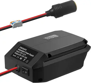 for Dewalt Battery 20V to 12V Step Down Converter, Regulator Adapter DC 20V to 5-13V DIY Stable Output, Power Supply for 12V Device, with Wire Connector, Cigarette Lighter, Switch