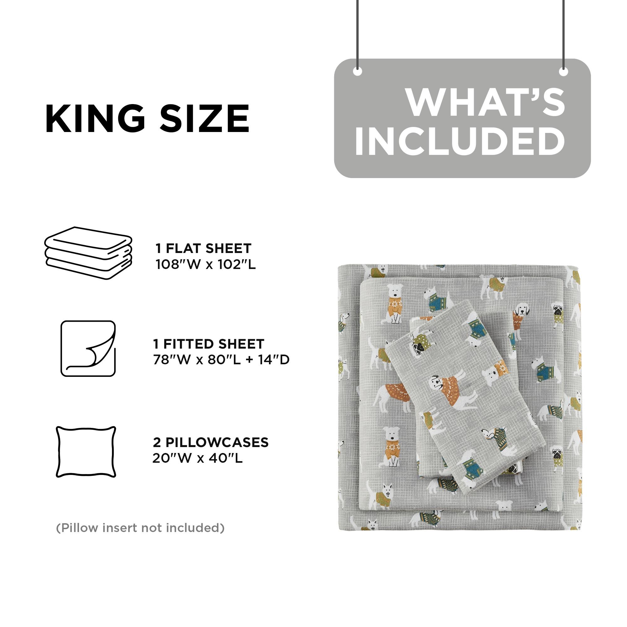 MAIN STREET Cozy Cotton Flannel Printed Sheet Set with Comfortable Design and Soft Fabric