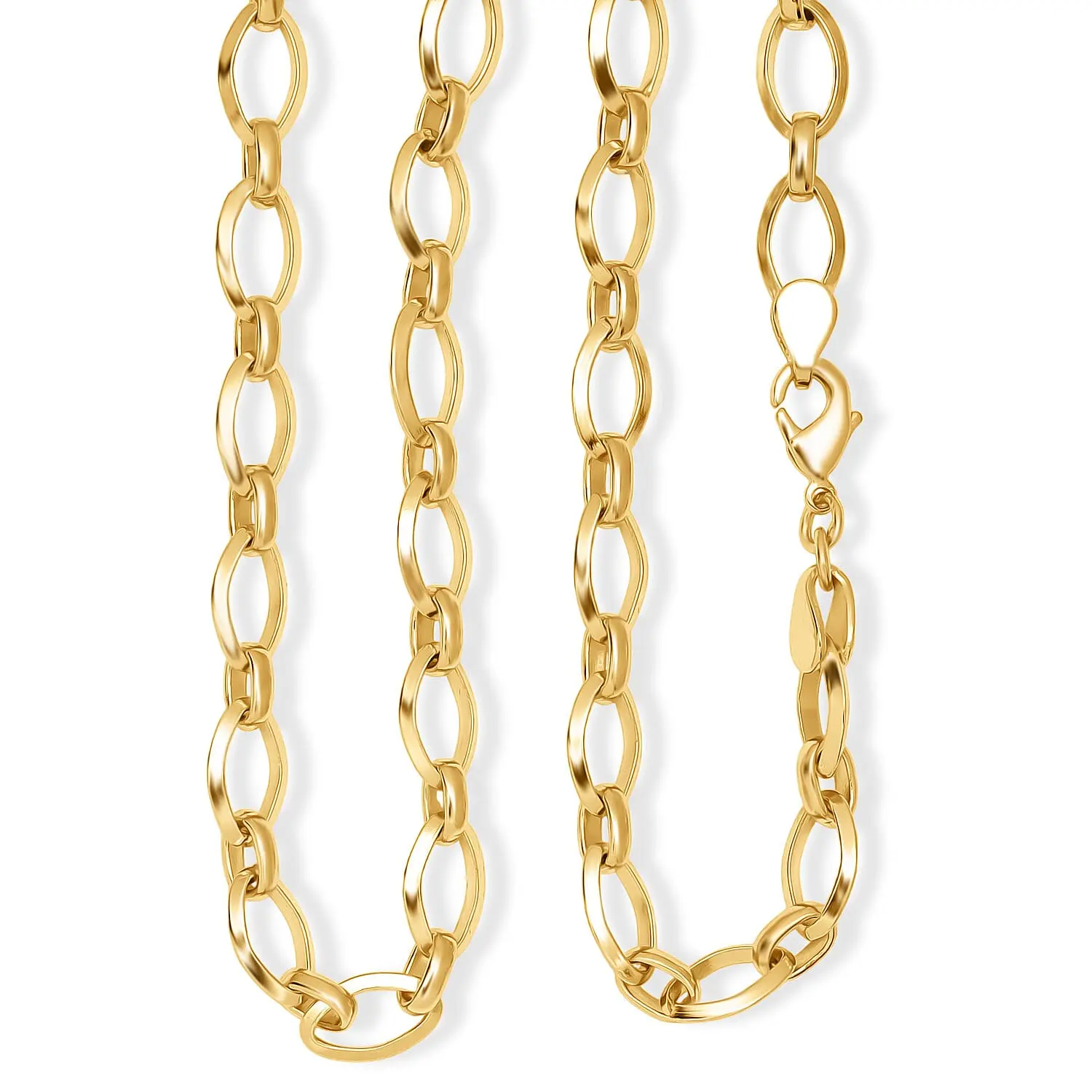 EverTrue Bronzella Collection Classic Oval Link Chain Necklace in 18K YG Plated Bronze 20 Inches
