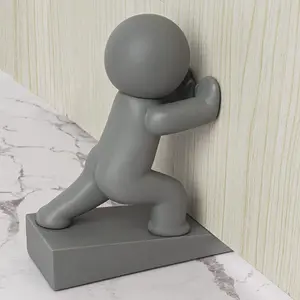 Cute Door Stopper, Decorative Door Stop, Protects Your Floors, Gray 1 Pack (Patented)
