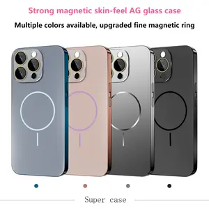 Military grade shockproof dopamine matte protective case, suitable for iPhone 16 15 14 13 12 11 Pro Max phone case, with shiny electroplated borders, built-in lens protection film, supports various Magsafe devices-ZQ10