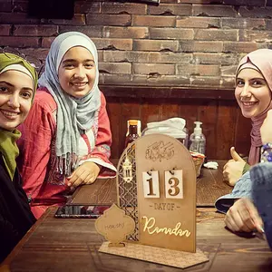 Ramadan Advent Calendar Wooden Countdown Calendar, Desk Decoration for Kids, Perfect Holiday Gift, Made of Wood Material