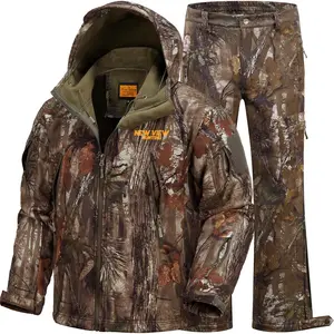 Camo Hunting Clothes for Men,Quiet Warm Hunting Jacket and Pants,Water Resistant Hunting Suit for Deer Duck Bow Hunt