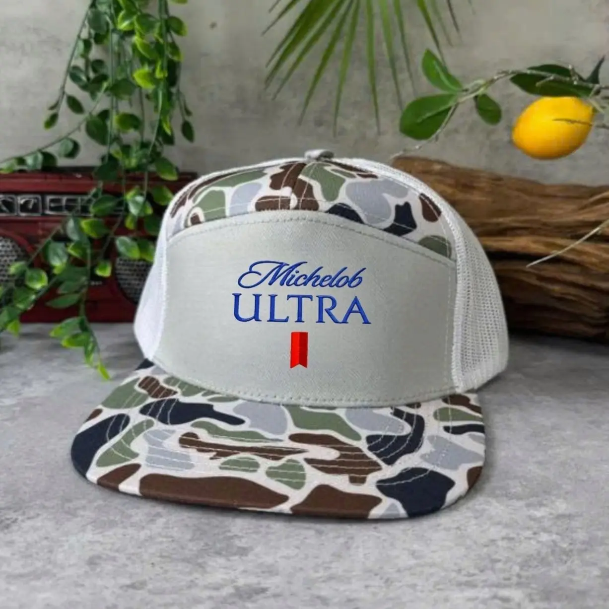 Michelob Ultra  Embroidered Trucker Hat, Unisex Adjustable Snapback Trucker Hat – Summer Beach & Sports Cap with Mesh Back