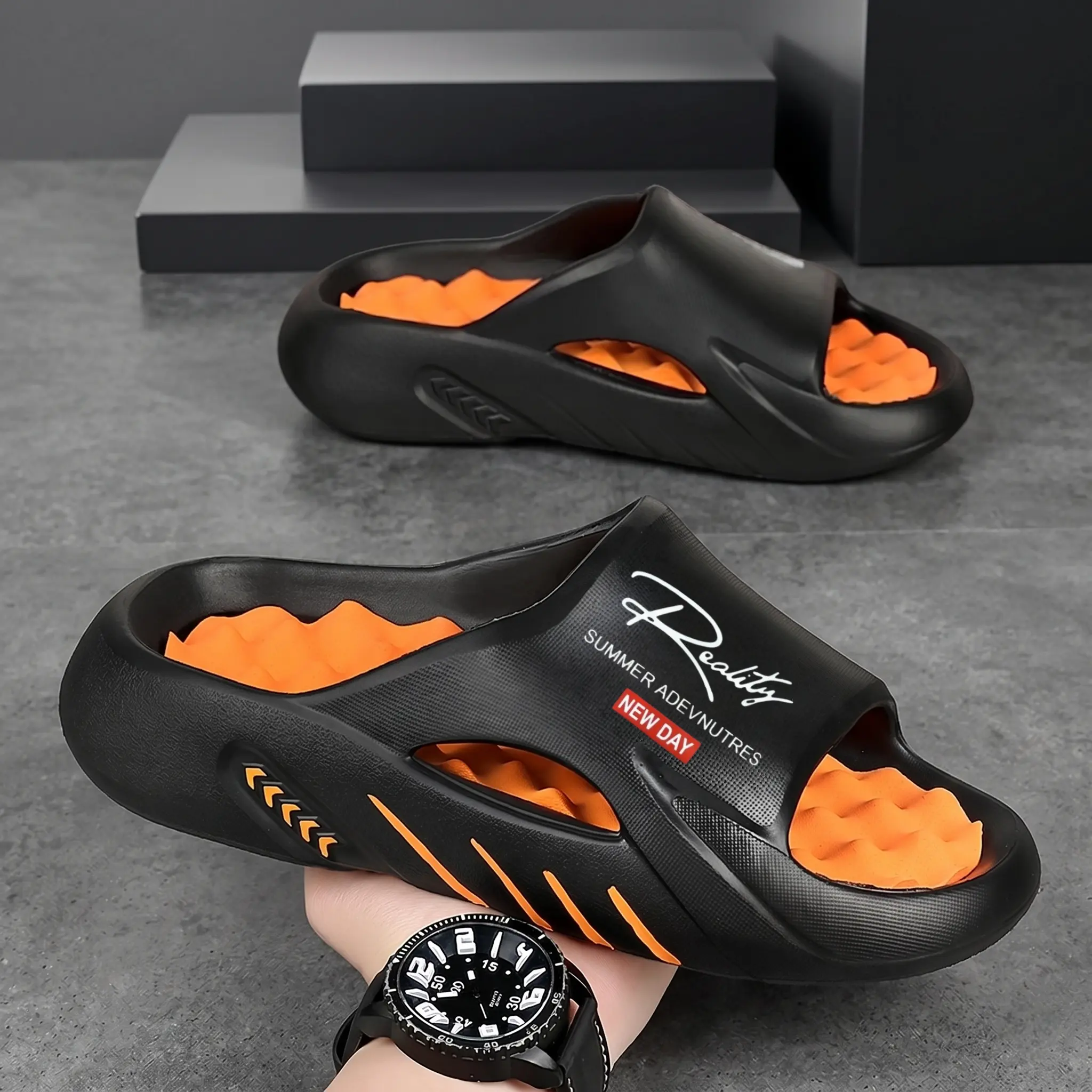 Unisex Cloud Massage Slippers - Lightweight Non-Slip EVA Shoe for Gym, Home Walking, Indoor & Outdoor Footwear Use