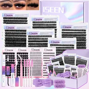 6 Styles Lash Clusters Kit,60D&80D&100D&150D& Bottom&Spiky Styles 1 Set Mixed Length Individval Eyelash Extensions Kit,Self Grafting False Eyelashes with Tweezers&Glue&Remover&Hairband,Prefessional Eye Makeup Accessories for Women