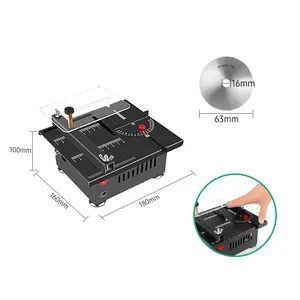 100W Multi-Functional Table Saw Mini Desktop Electric Saw Speed & Angle Adjustable 16MM Cutting Depth with Blade Flexible Shaft and More Accessories