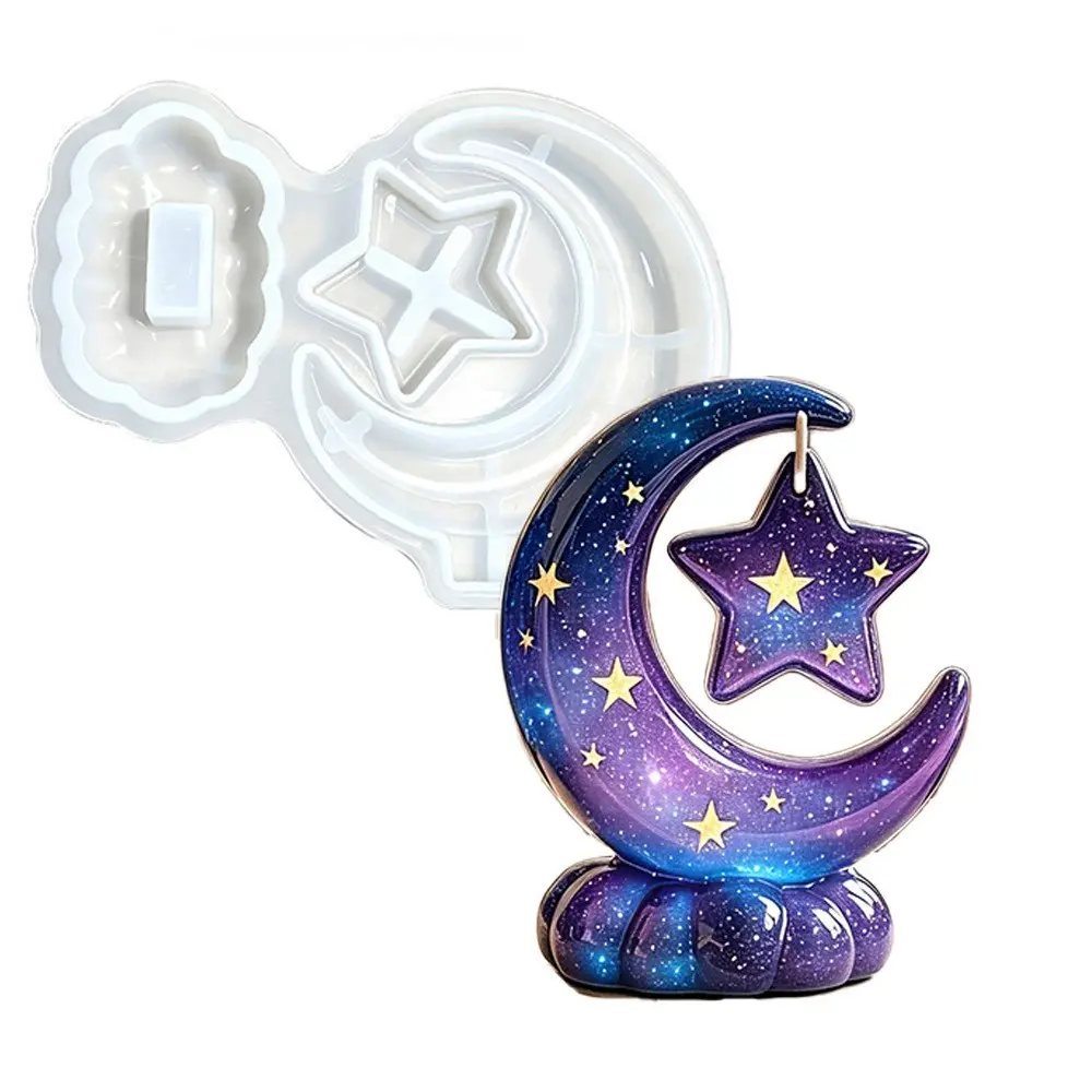 Heart Frame Ornament Silicone Mold, Star Moon Wing DIY Crystal Resin Craft Mold, Art Toy Silicone Candle Mold, Handmade Decoration Tool, Soap Molds, Candle Molds For Candle Making