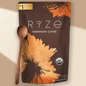 1 PCS RYZE Mushroom Coffee 30 Servings with 6 Adaptogenic Mushrooms MCT Oil & 2000mg Superfoods USDA Organic USA Grown Instant Coffee Healthcare Vitamin, Focus, Digestion, Immunity with Turkey Tail,Shiitake, Lion's Mane, 60 serving