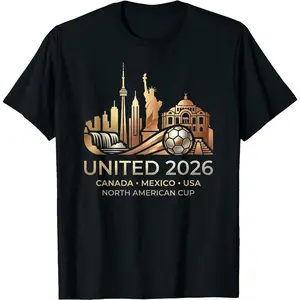 Unisex Cotton United 2026 North American Cup Soccer T-Shirt Triple Nation Typography Tee