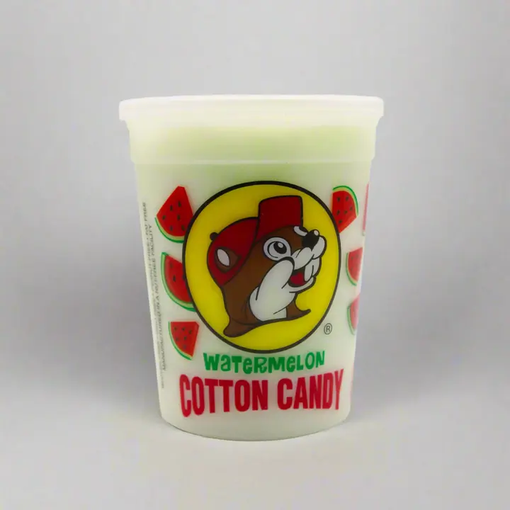 Buc-ee's Watermelon Cotton Candy - Fluffy Sweet Melting-in-your-Mouth Classic Texas Road Trip Treat for Kids Parties - Snack, Bonbon