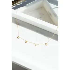 Love Dainty Gold Charm Necklace
