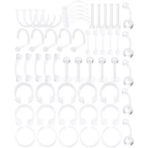 Clear Piercing Retainers Flexible Bioflex 14G 16G 20G Navel Belly Button Ring Lip Labret Eyebrow Tongue Barbells Cartil Tragus Earrings Retainer