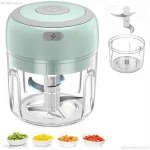 Electric Mini Food Chopper, Rechargable Small Food Processor for Garlic, Puree, Onion, Herb, Veggie, Ginger, Fruit Blender 250ml greenAHavenGoods26FFApexActive6AB13MaisonLuxe
