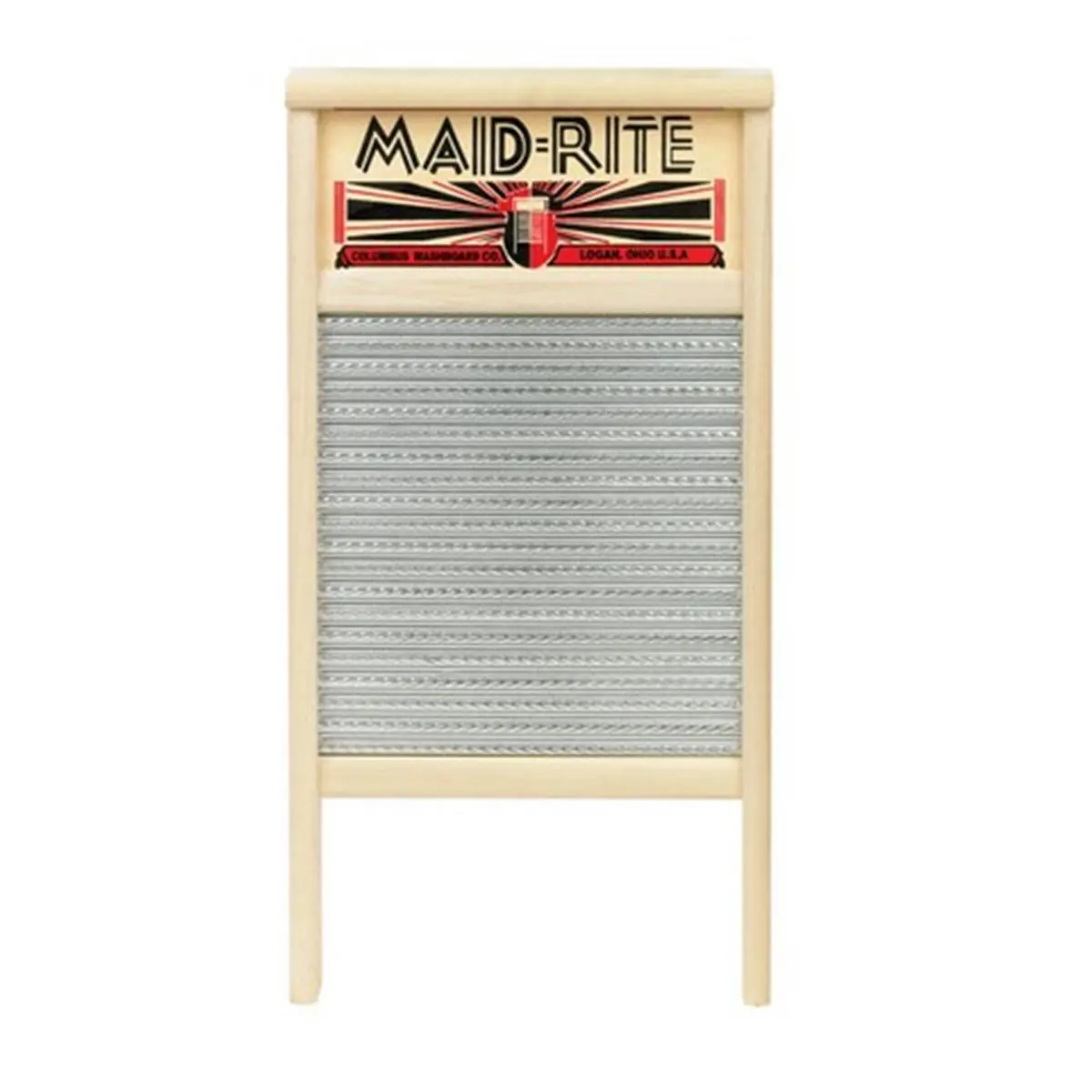 212 MAIN Maid-Rite 2072 Columbus Washboard, 12.4x23.8 in Wooden Laundry Product, Laundry Room Essential with Wood Construction & Metal Surface, Household Appliance Accessory, Laundry Products