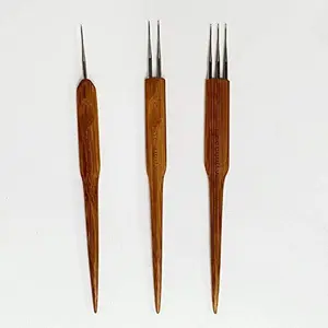 Locsanity Dreadlocks Tool Single, Double, and Triple Set Tapered Crochet Needle Bamboo Handle Dreadlocks .75 Maintenance Handmade Knitting Hook Knitting Gloves