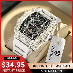 Watches For Men Transparent Waterproof QuartzWatch,Classic Fashion Design Watch,High Quality Watch,Men's Business Watch,Fashion Watch