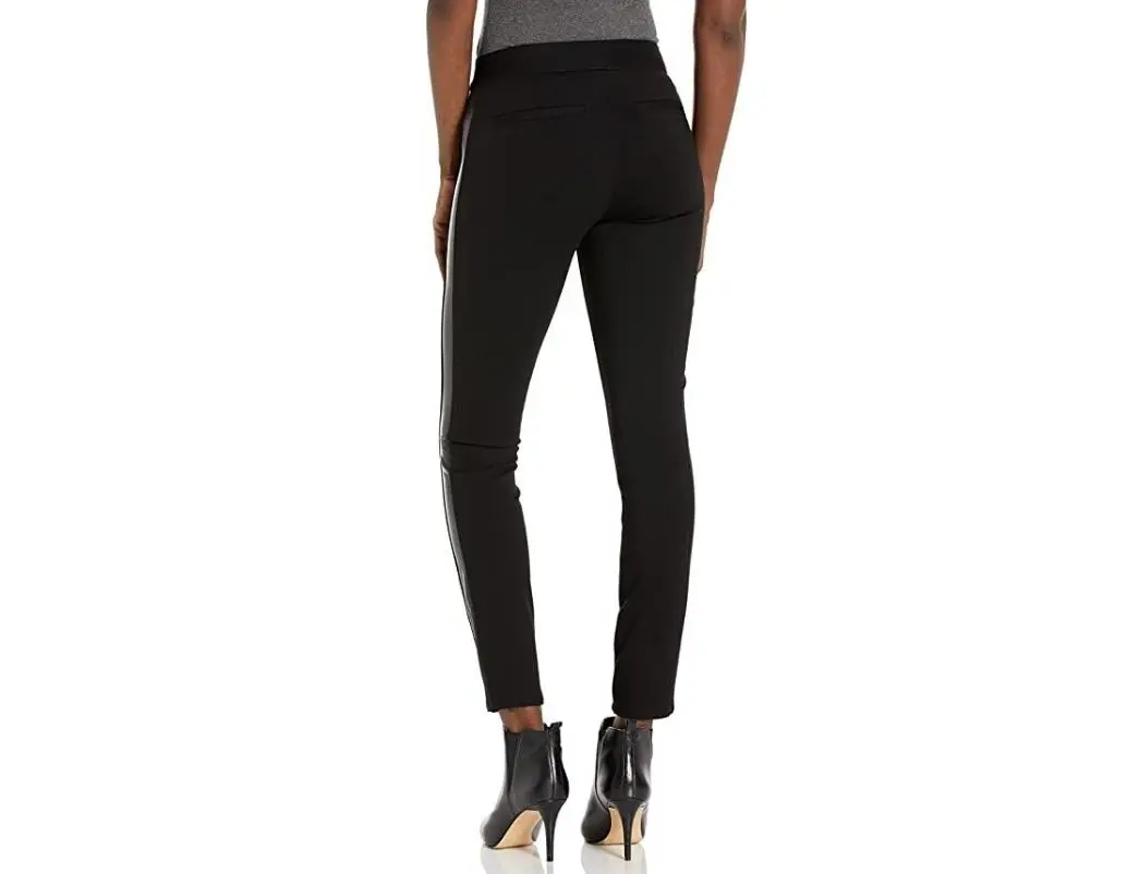 PAIGE Women's KARLEE Transcend Knit MID Rise Skinny Pant, Black, 25 Button Spandex