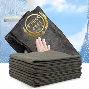 Magic Glass Cleaning Cloth 10 Pcs - Streak Free Ultra-Absorbent Microfiber for Car Windows Monitors and Glasses 30X30cm Reusable Multicolor