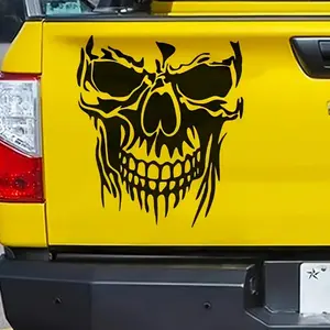 Skull Car Sticker, Premium Skull Stickers, Car Decals, Waterproof Scratch-Resistant Adhesive Vinyl Decal, Unique Automotive Accessories for Car Enthusiasts, Cool Car Decoration