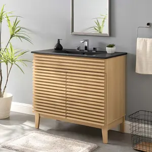 Render 36" Bathroom Vanity in Oak Black