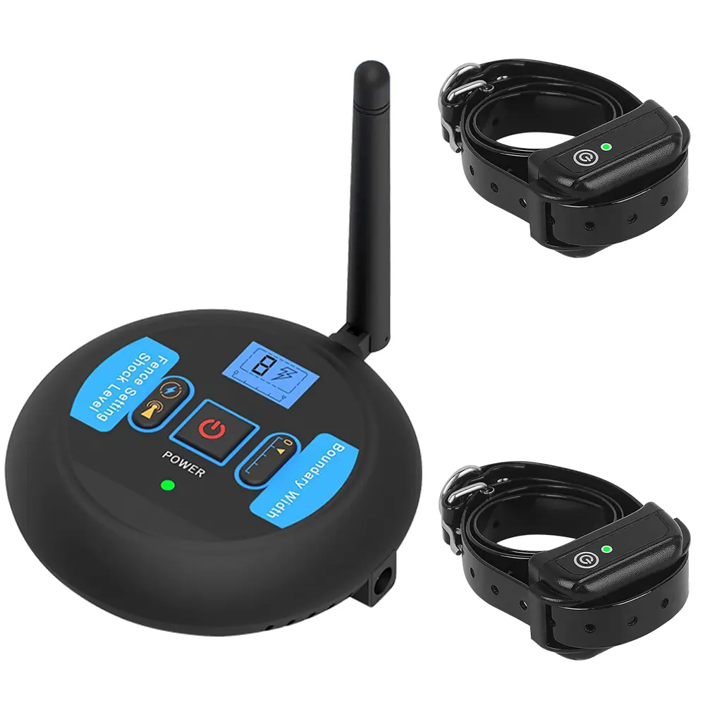Rechargeable Wireless Dog Fence System, Adjustable Warning Strength Electric Pet Containment Collar, Safe Harmless Invisible Fence for Small Medium Large Dogs