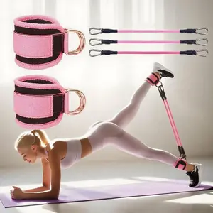 Resistance Band Set, 5pcs Ankle & Wrist Band with Adjustable Straps, Leg & Hip Training Band, Multifunctional Exercise Band for Leg & Hip, Fitness Training Band