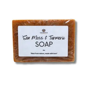 Sea Moss and Turmeric Soap Bar, Face and Body Moisturize Comfort Skin Care Moisturizer Cleansing