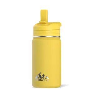 Mini 14oz Water Bottle with Straw Lid, Stainless Steel Double Wall Insulated Water Bottle | Leak-Proof and Spill-Proof 24 Hours Cold