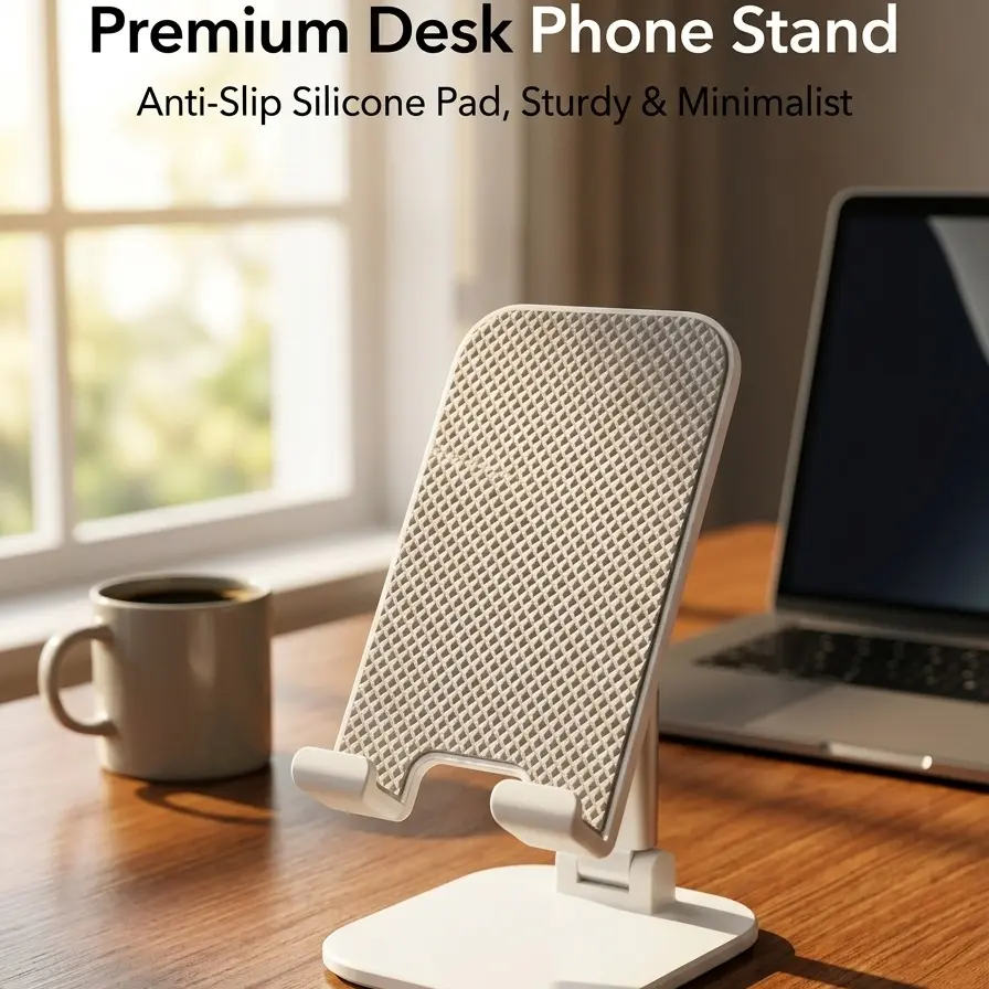Adjustable Durable Phone Stand, Cellphone Stand, Height Adjustable Foldable Desktop Stand, Phone Holder Stand Compatible with 4-11 Inch Phones/iPads/Tablets, Folding