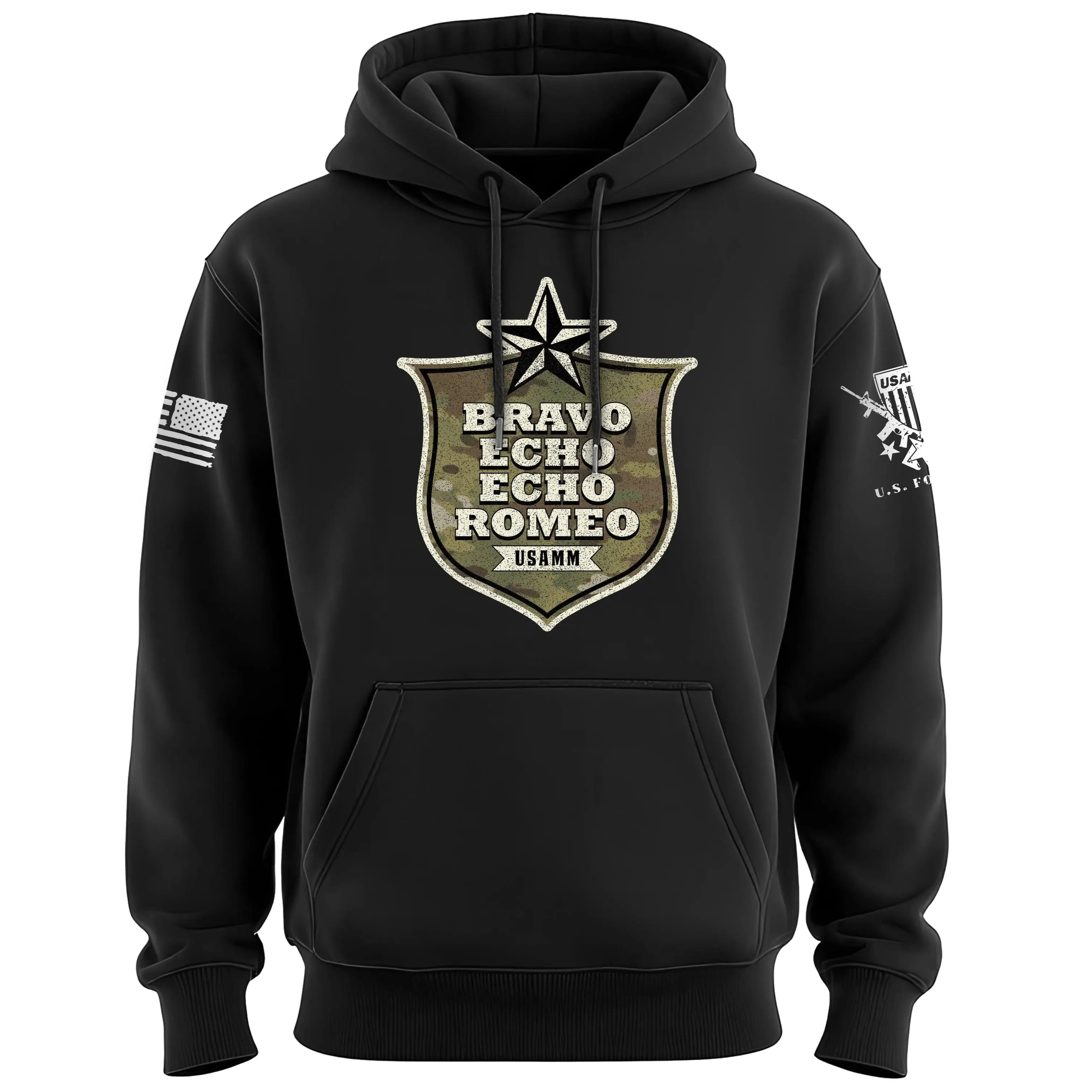 Bravo Echo Echo Romeo Shield Hoodie