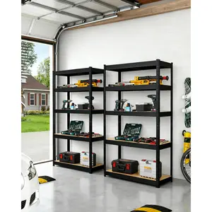 Garvee Heavy Duty 5-Tier Metal Kitchen Storage Shelf – Adjustable Utility Rack, 2000-3000 lbs Load Capacity, 48 x 18 x 72 Inch – Ideal for Home, Garage, Pantry, or Workshop