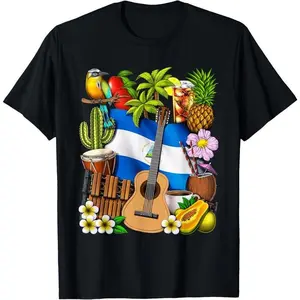 100%25 Cotton Unisex Nicaragua Flag Nicaraguan Roots Nicaragua Heritage T-Shirt funny graphic tee