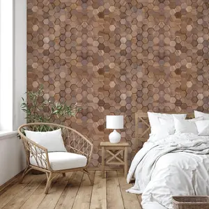Natural Walnut 3D Hex Panels
