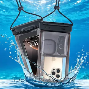 Waterproof Touchscreen Phone Pouch, Floating Water Sports Dry Bag with Lanyard, Dual-Compartment Saltwater-Resistant Case Fits Most Phones with Case Up to 7.5”, Ideal for Beach Swimming, Kayaking, Touchscreen Crossbody Bag