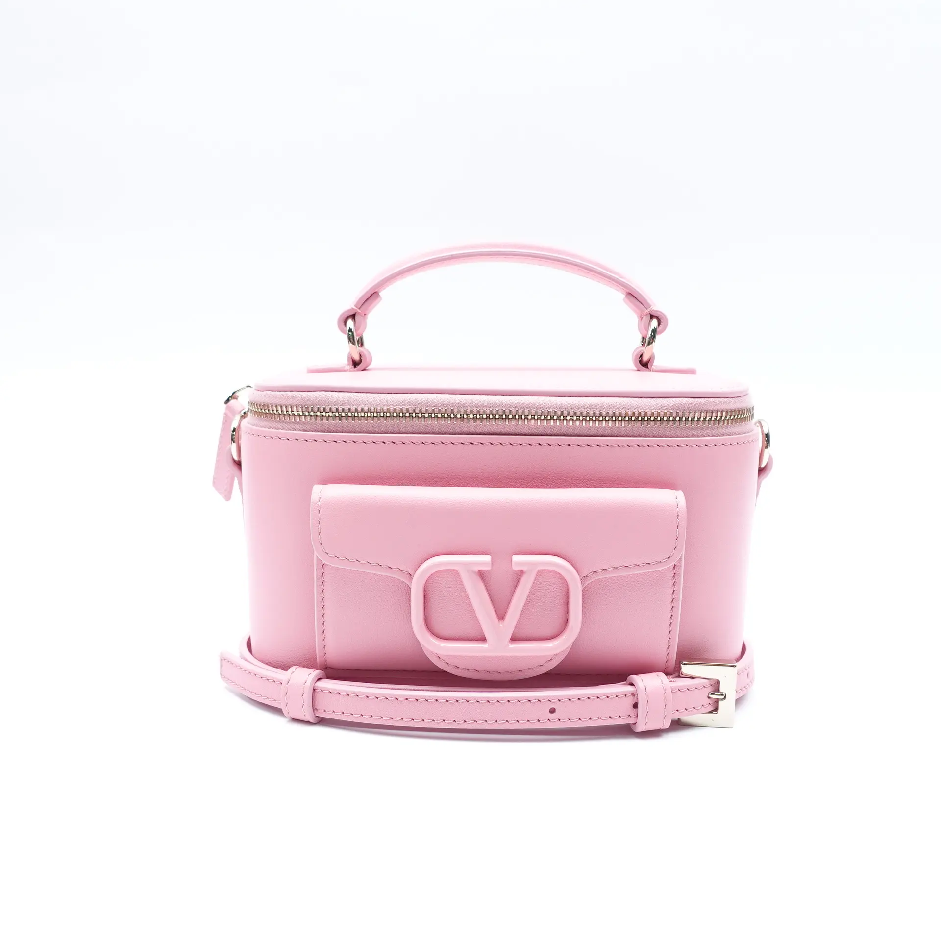 Pre-owned Valentino Calfskin Leather Shoulder Bags Loco Pink Shoulder Bag T10413841
