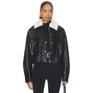 superdown Colette Faux Leather Jacket in Black