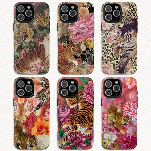 Vintage Chinese Tiger Phone Case, Japanese Tigers Phone Case, Korean Traditional Tiger Phone Case for Samsung and iPhone 17 16 15 14 13 12 11 Pro Max