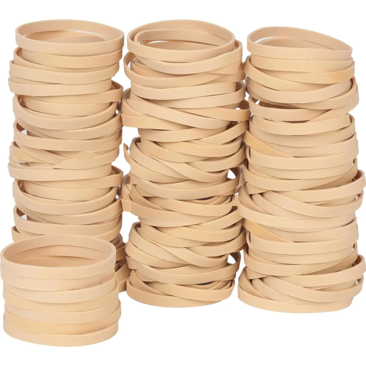 Rubber Bands Size #64, Elastic Band Beige 0.5bl about 110 count Wide Rubber Band For Office Home Supplies(3 1/2" x 1/4")