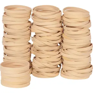 Rubber Bands Size #64, Elastic Band Beige 0.5bl about 110 count Wide Rubber Band For Office Home Supplies(3 1/2" x 1/4")