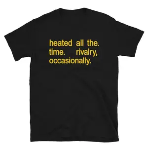 “Heated All The Time” “Occasionally Rivalry” Hockey Graphic T-Shirt Vintage Washed Oversized Unisex Sports Streetwear Tee