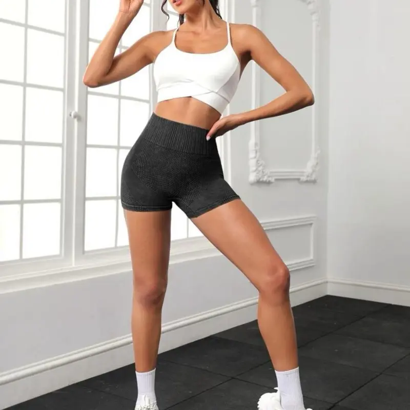 NVGTN Unisex Active Compression Biker Shorts - Sporty Chic, Plain Stretchy Fabric, High Elastic Wide Waistband, Snug Fit, Versatile Shorts Length for Biking & Workouts