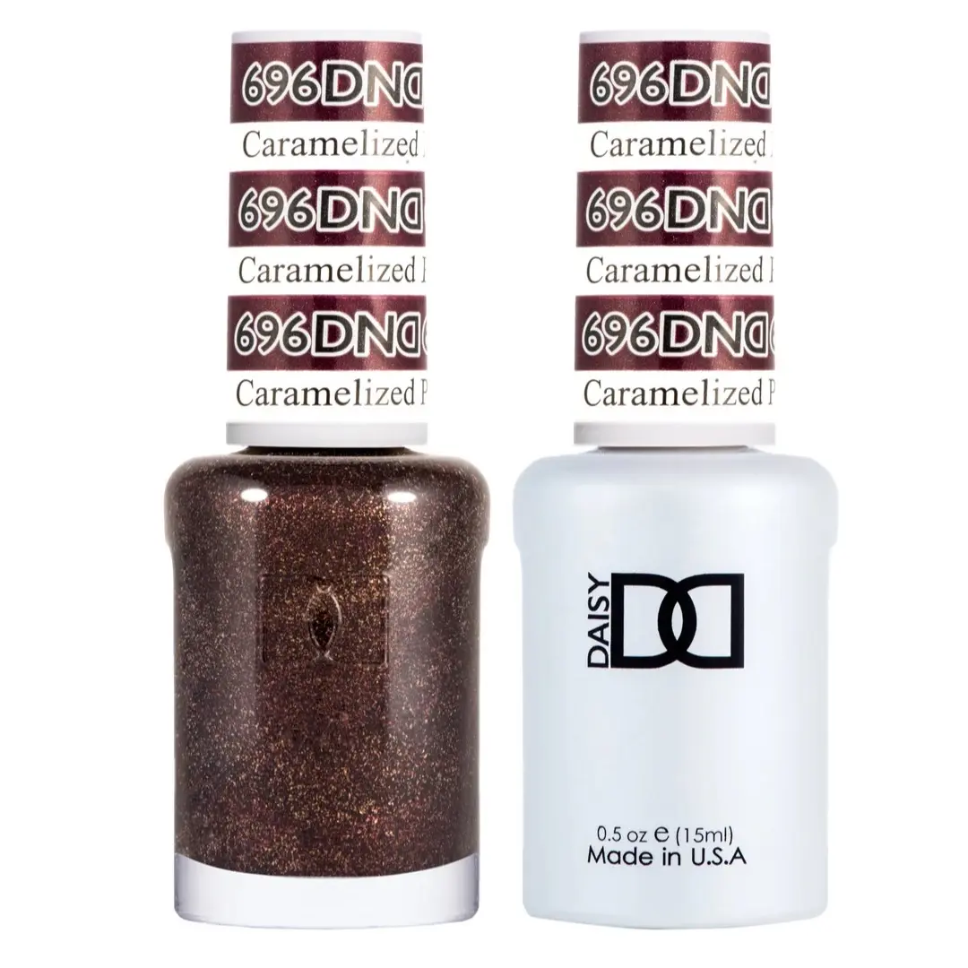 DND GEL NAIL POLISH DUO - 696 BROWN COLORS - CARAMELIZED PLUM