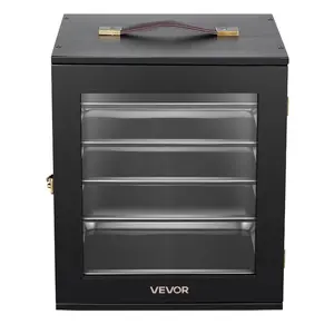 VEVOR Miniatures Storage Case, Warhammer Carrying Case Fits for 2500-3500 Scale Models, Wooden Miniatures Display Holder with 5 Tray 13 Slots, Miniature Case for Collectible (Minis Not Included)