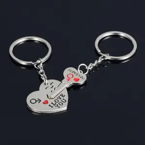 2 pcs/set heart-shaped keychain, cute key ring for lovers, couple accessory gift