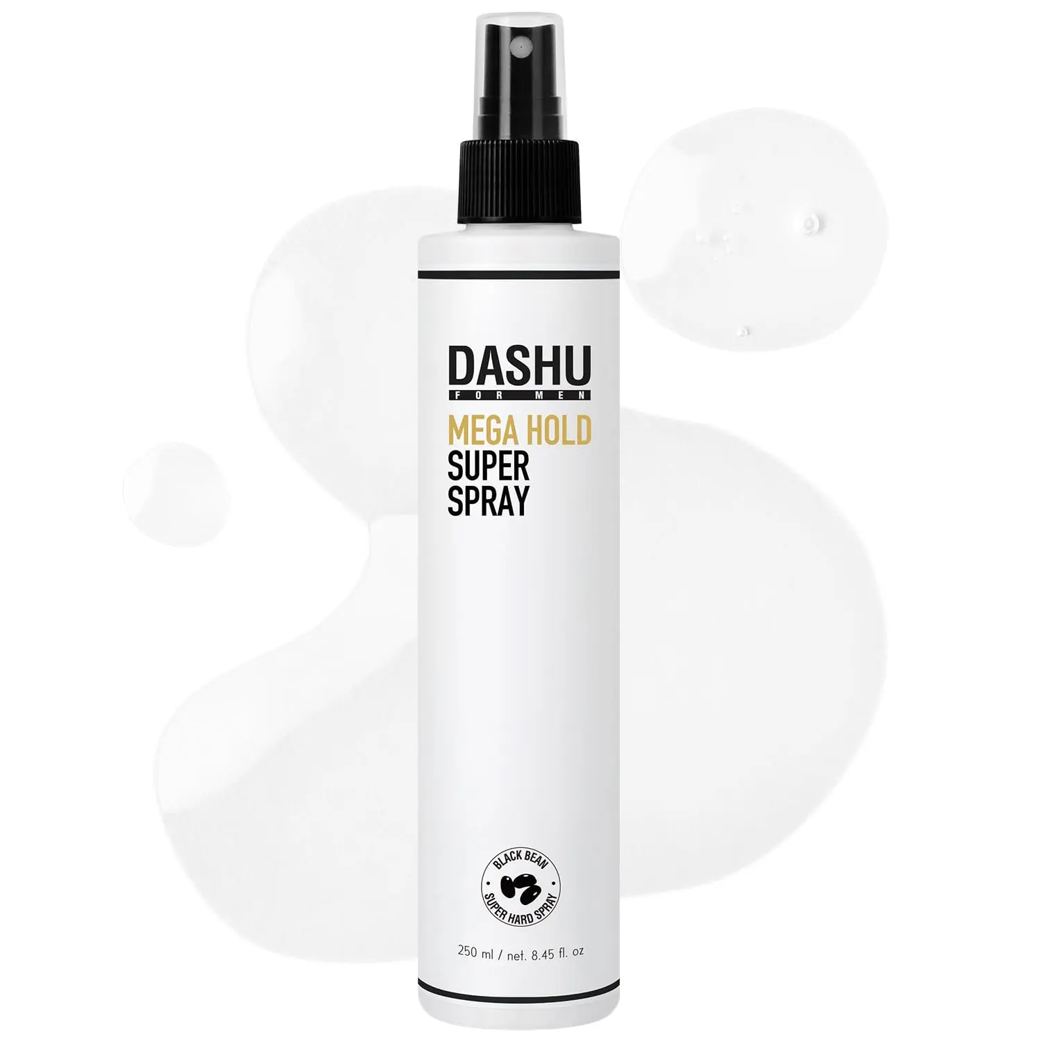 DASHU Mega Hold Super Hair Spray 8.45 fl oz – Ultra-Strong Fixation, Hairspray for Women & Men, Dryness Prevention, Natural Finish, Easy Wash-Out