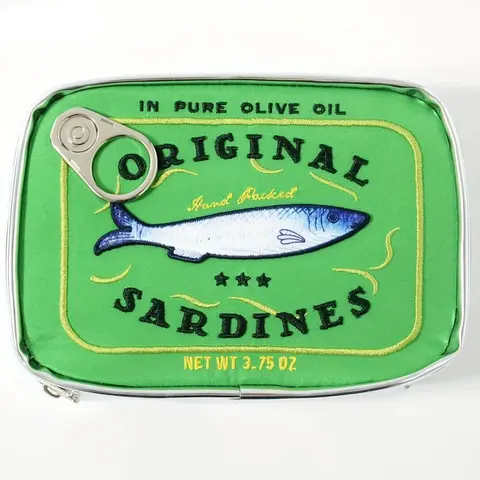 Cute Sardines Can Design Makeup Bag, Cosmetic Pouch, Multi-functional Zipper Makeup Organizer Pouch, Versatile Storage Bag for Skincare